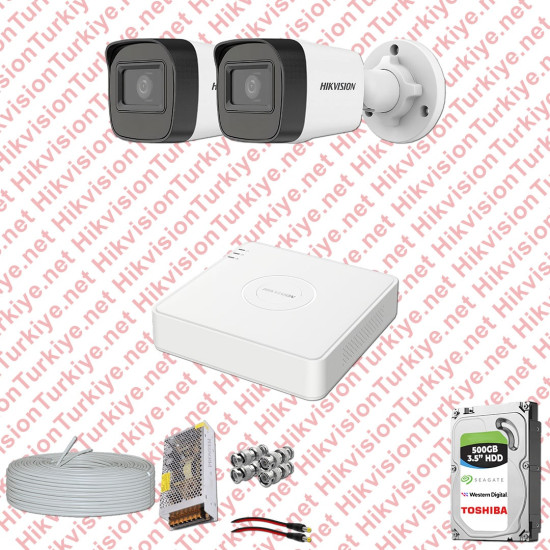 Hikvision 02 Kamera Fullhd Güvenlik Kamerası Seti 500gb Hdd